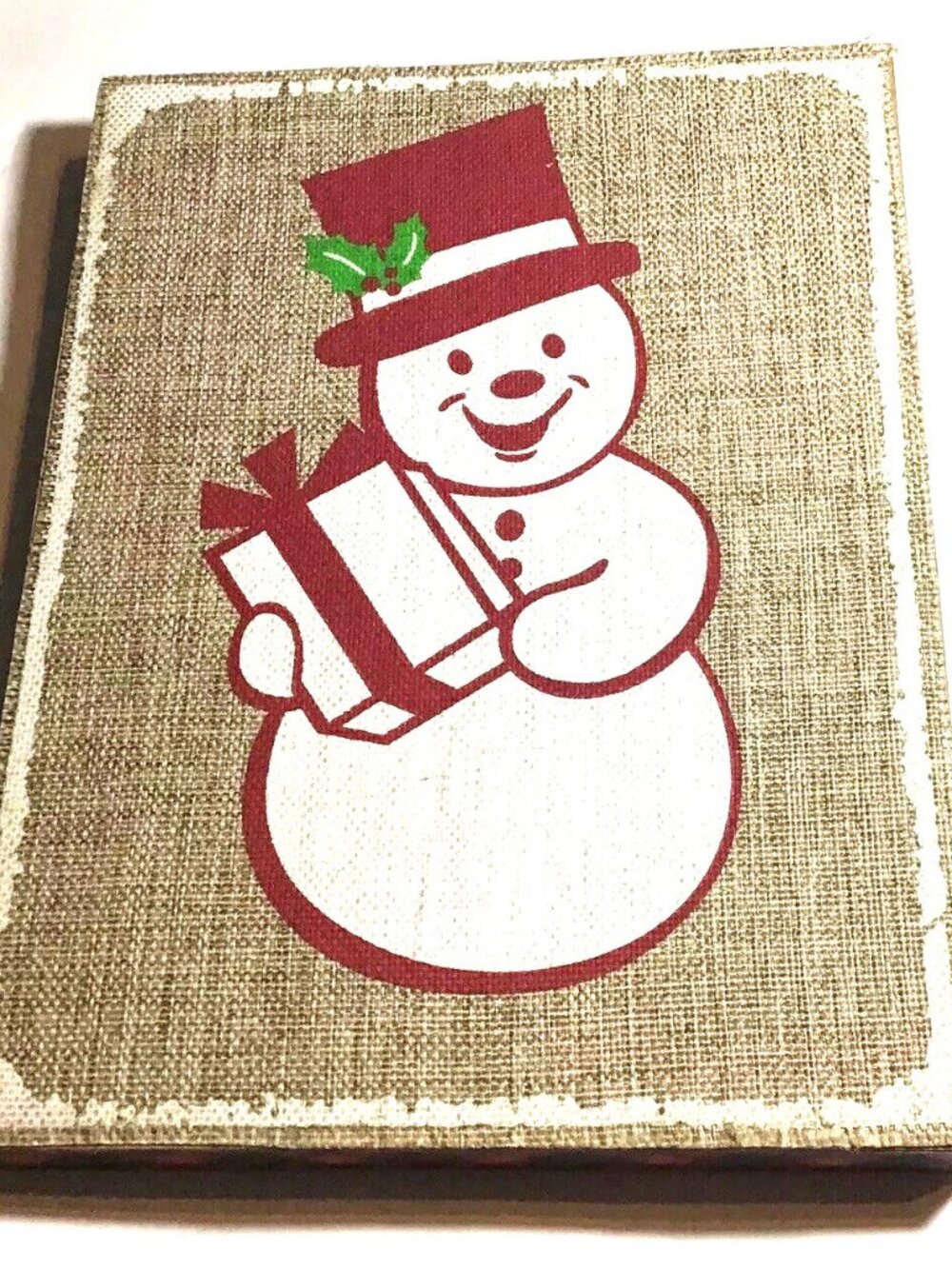 Hallmark Inspirations Snowman Christmas Decoration Wall Hanging Picture Rustic